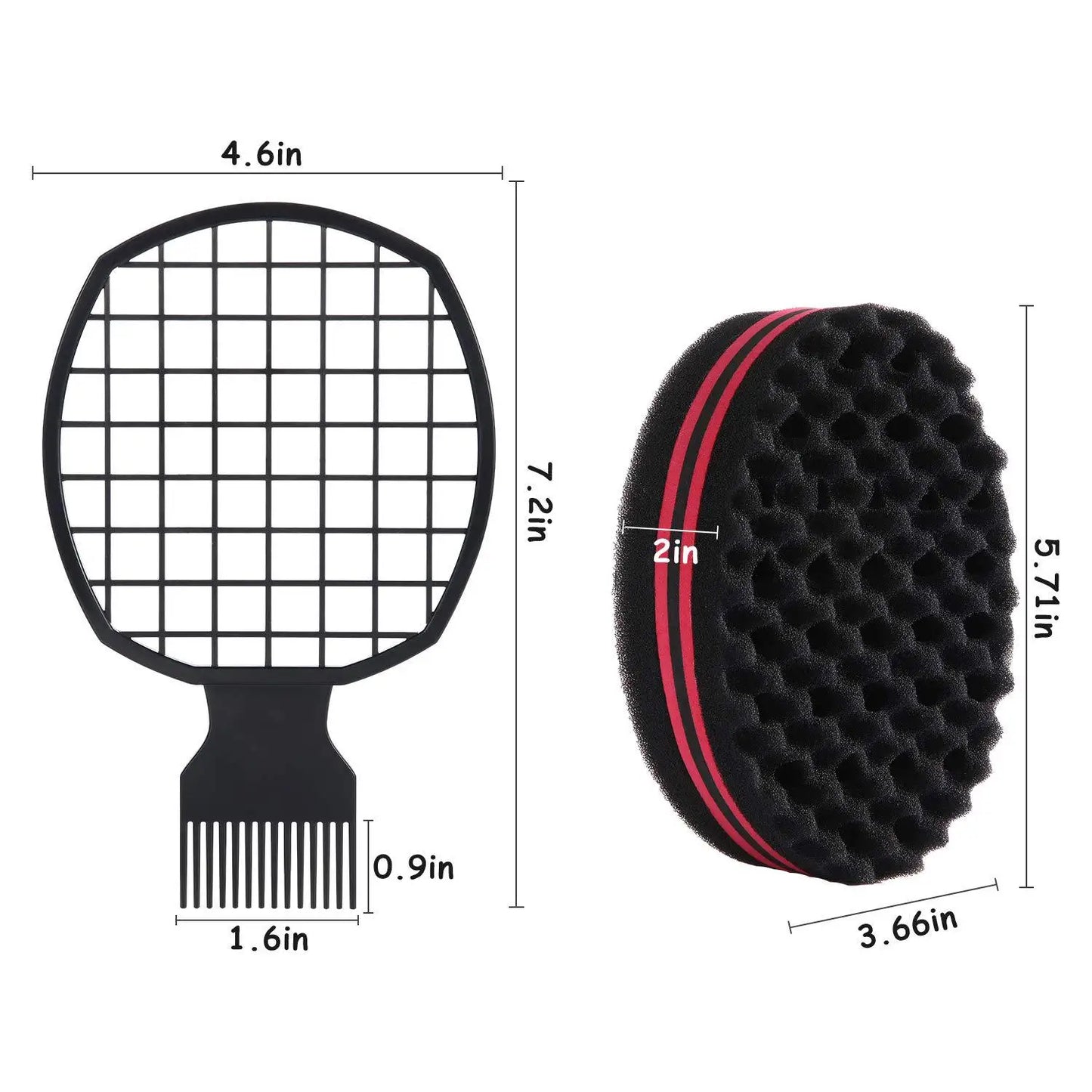 Men's Barber Hair Braider Set – Twist Sponge Gloves & Fork Comb for African Hair Styling & Salon Tools