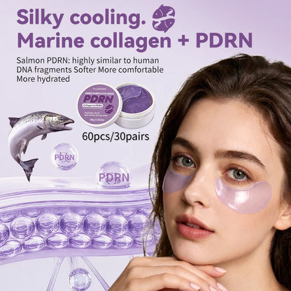 PDRN Under Eye Patches - 60 Patches (30 Pairs) with Niacinamide & Collagen for Dark Circles, Puffiness, Brightening & Hydrating Skin