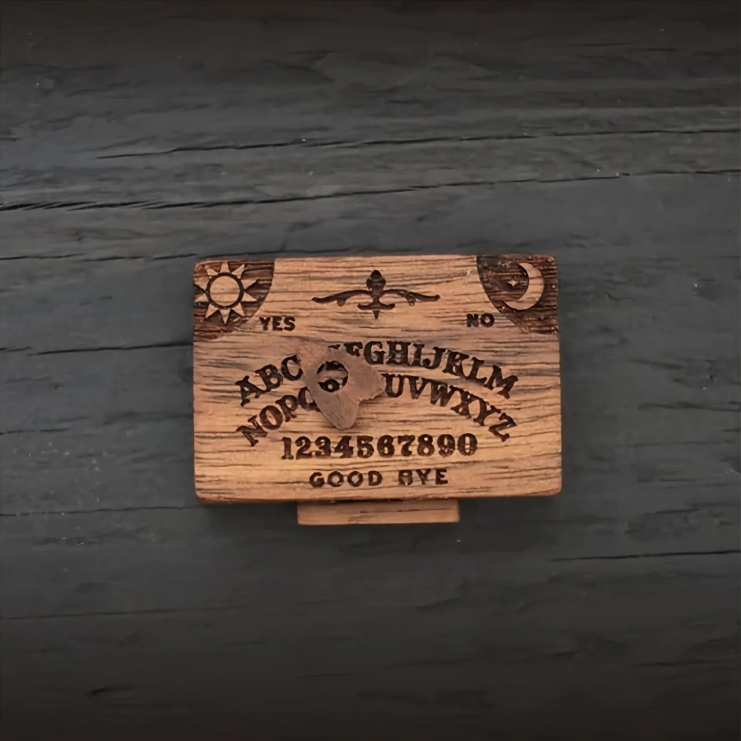 Mini Wooden Ouija Board with Drawer – Spirit Board Miniature with Planchettes, Emotional Love Home Decoration