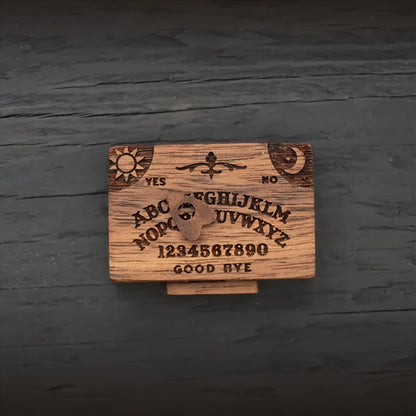 Mini Wooden Ouija Board with Drawer – Spirit Board Miniature with Planchettes, Emotional Love Home Decoration