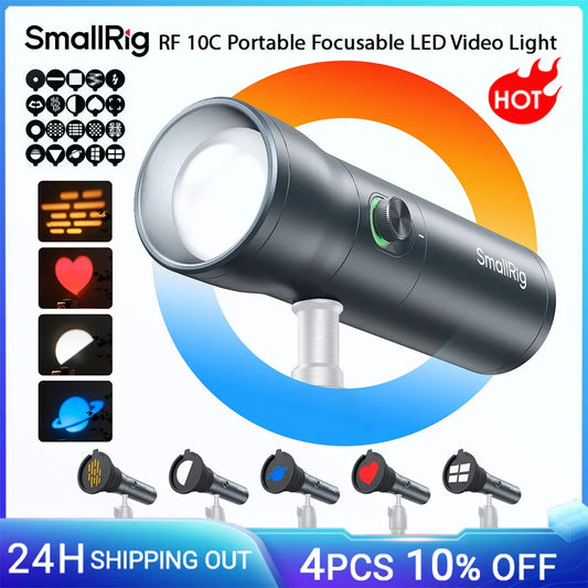 SmallRig RF 10C RGB LED Photography Video Light 7500mAh 4-Color Fill Light with 20 Pattern Filters Portable Studio Flashlight 4634