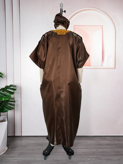 African Dresses for Women - Traditional Dashiki Ankara Embroidered Gown, Abaya & Kaftan Maxi Dress