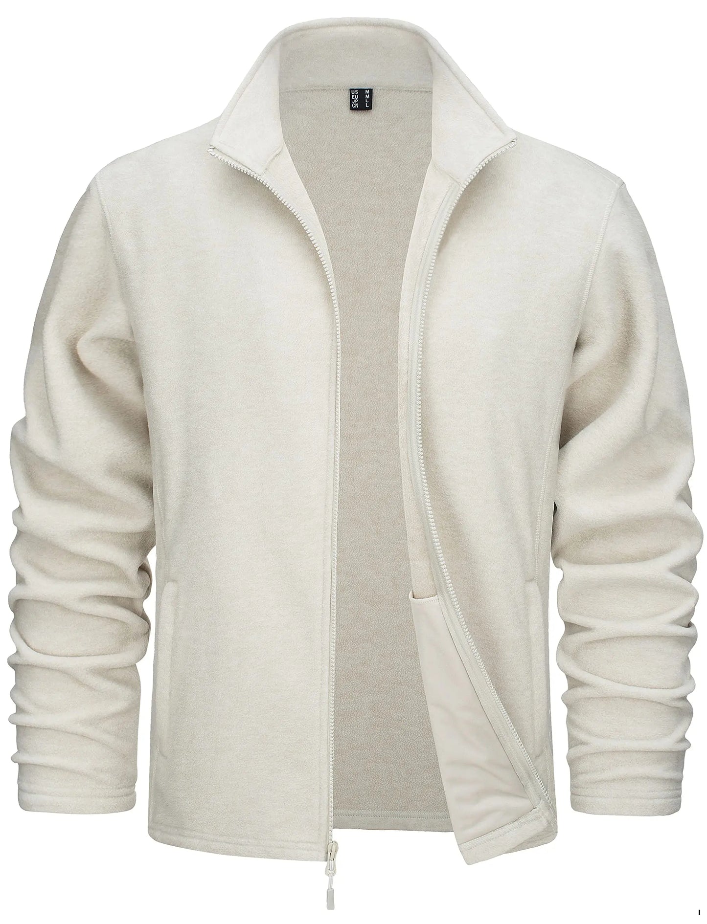 TACVASEN Men’s Lightweight Fleece Jacket - Full Zip Spring Casual Outdoor Sportswear with Pockets & Stand Collar