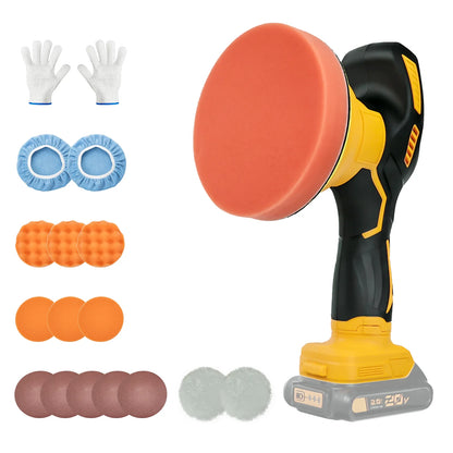 Cordless Car Buffer Polisher 5000RPM Random Orbital – 8-Speed Electric Car Detailing & Waxing Tool for Dewalt 20V Battery (Tool Only)