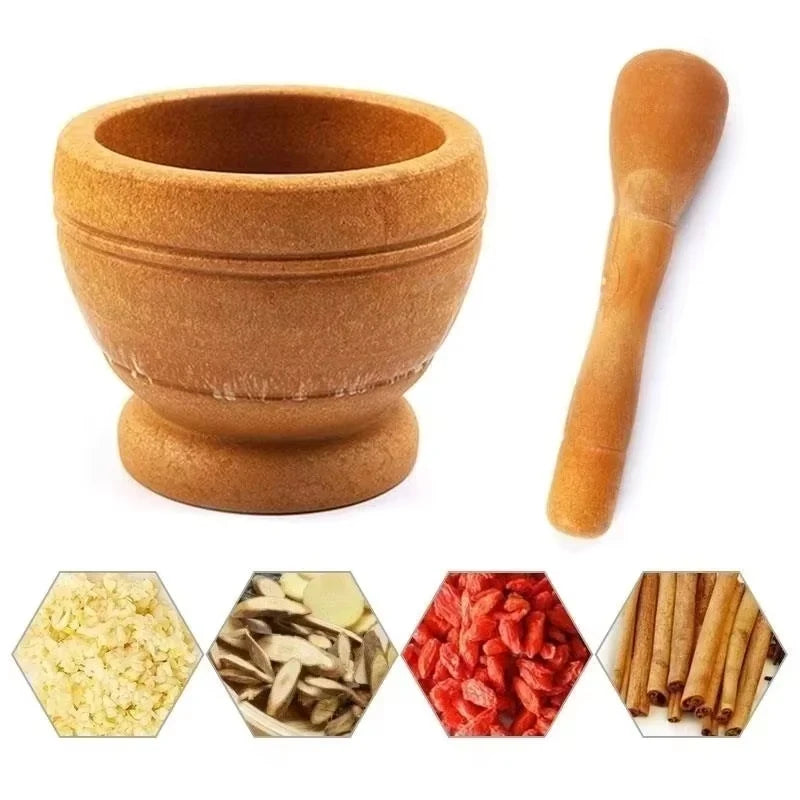 Resin Mortar and Pestle Set - Mini Kitchen Spice, Herb & Garlic Grinding Bowl for Cooking & Restaurant Use