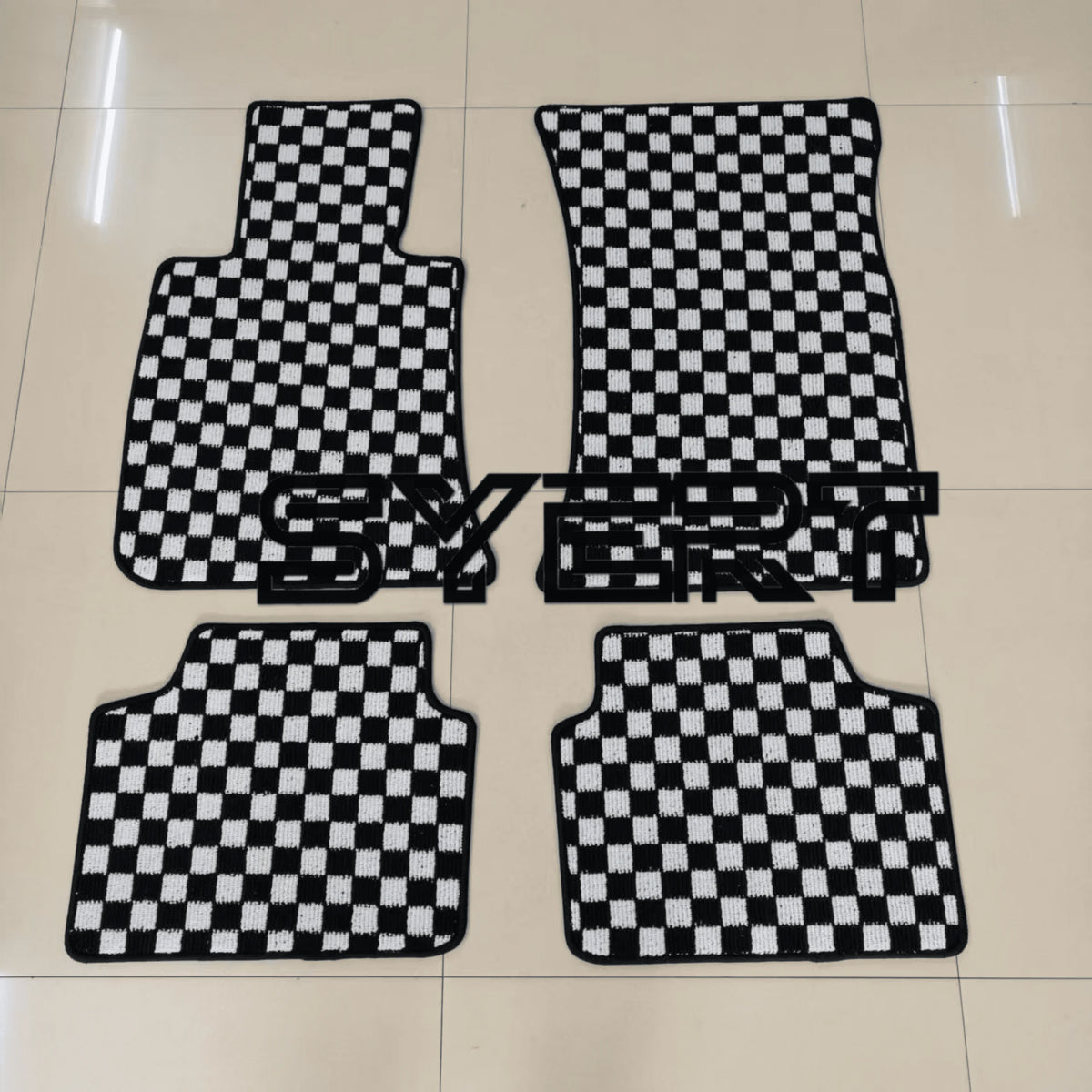 BMW 3-Series E90 Floor Mats - Checkerboard Anti-Slip Carpet Mats for 2006–2012 LHD Models, All-Weather Protection