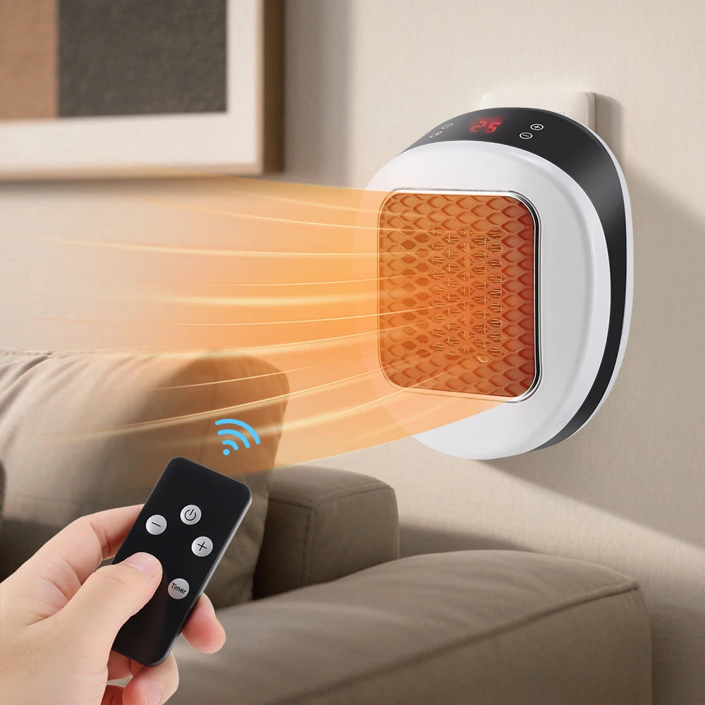 Portable PTC Electric Heater – EU/US Wall-Plug, Adjustable Temperature, Low-Noise Home & Bathroom Warmer