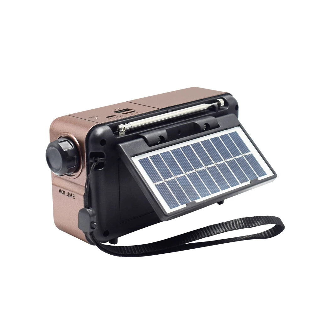 MD-499 Wireless Bluetooth Speaker — Full-Band FM Radio with MP3 Playback, Solar Charging & Emergency Power Function