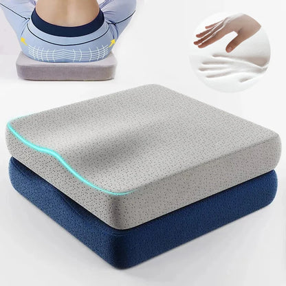 Ergonomic Memory Foam Seat Cushion for Office & Car - Anti-Hemorrhoid Tailbone Pillow for Comfort