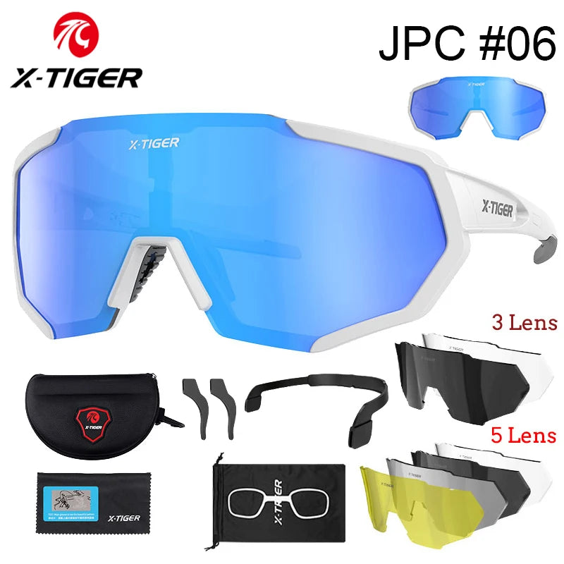 X-TIGER Polarized Cycling Glasses — Photochromic MTB & Road Bike Sunglasses for Sports