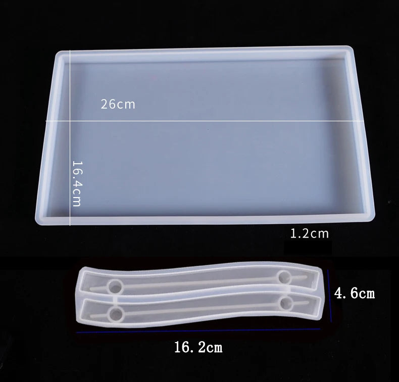 Large Rectangle Resin Tray Silicone Mold - DIY Epoxy Tea Plate Coaster Craft Making Mold
