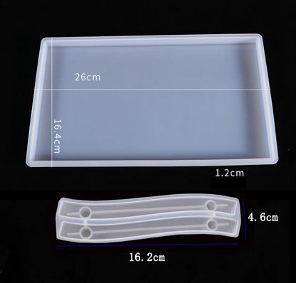 Large Rectangle Resin Tray Silicone Mold - DIY Epoxy Tea Plate Coaster Craft Making Mold