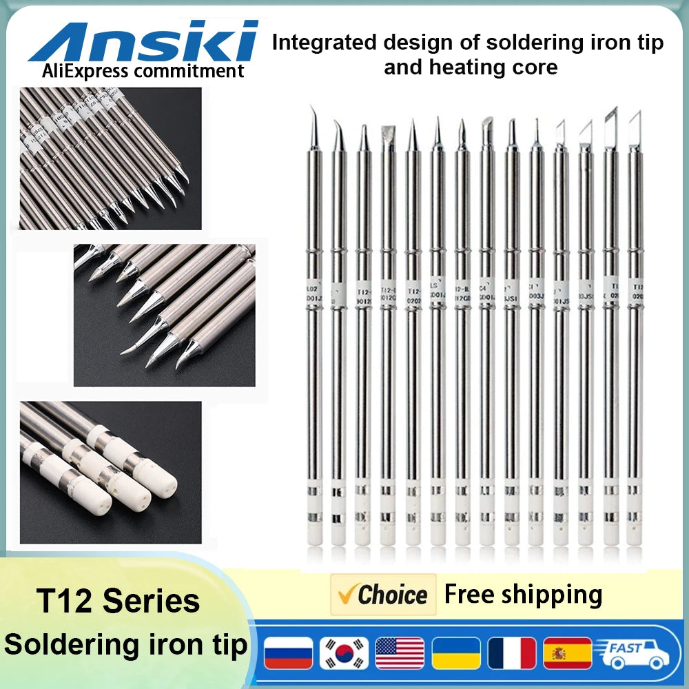 T12 Soldering Iron Tips - Universal Replacement Tips for Hakko FX951 FX-950 Welding Stations