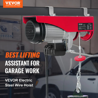 VEVOR 200–800kg Electric Hoist – Cable Winch Lifting Crane with Wired/Wireless Remote for Boat, Car, Garage & Elevator