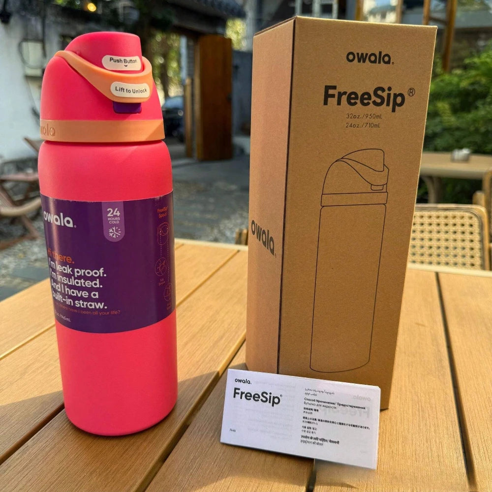 32oz Insulated Stainless Steel Water Bottle with Straw – BPA-Free Sports Bottle, Perfect for Travel