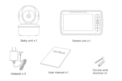 Babystar 5" Video Baby Monitor — Remote Pan-Tilt-Zoom Camera with Two-Way Audio, VOX Mode, and Lullabies