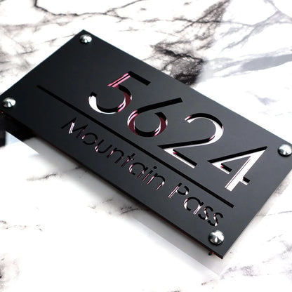 Personalized Large House Numbers Sign – Modern 3D Laser-Cut Acrylic Residential Street Number Plate