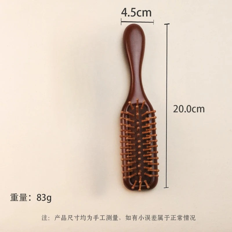 Natural Wooden Comb – Anti-Static Meridian Massage, No-Snag Wide Tooth Comb for Straight & Curly Hair for Women & Girls