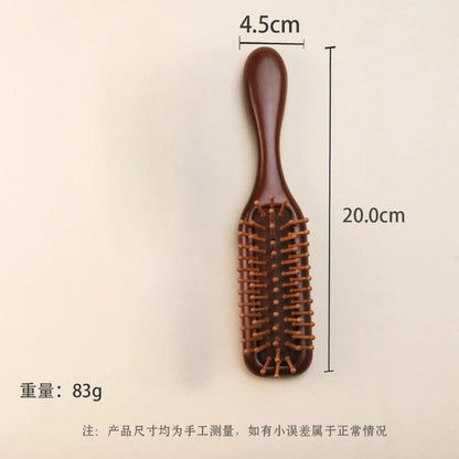 Natural Wooden Comb – Anti-Static Meridian Massage, No-Snag Wide Tooth Comb for Straight & Curly Hair for Women & Girls