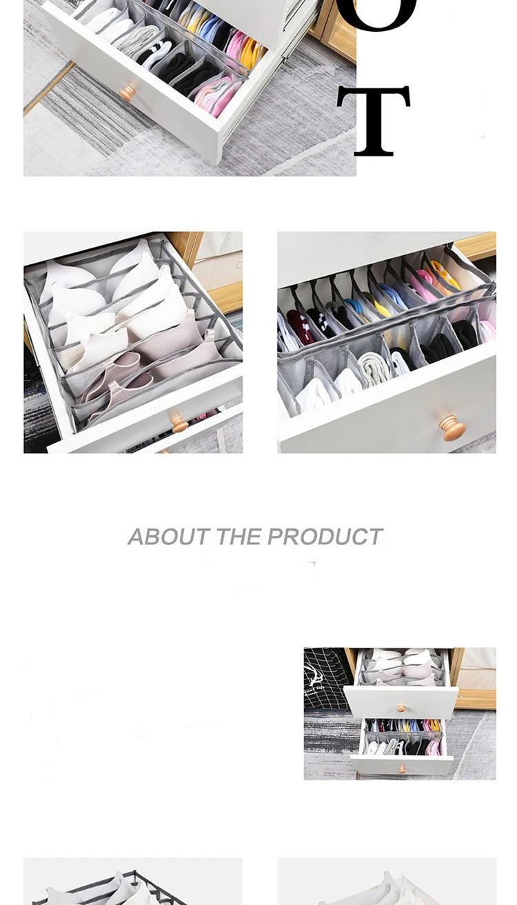 Underwear & Socks Organizer Box – Drawer Dividers for Bras, Pants, Scarves, Ties, Jeans, and Clothing Storage