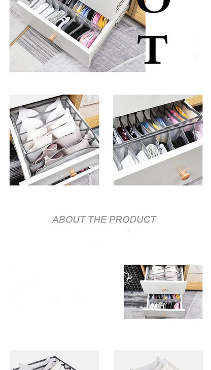 Underwear & Socks Organizer Box – Drawer Dividers for Bras, Pants, Scarves, Ties, Jeans, and Clothing Storage