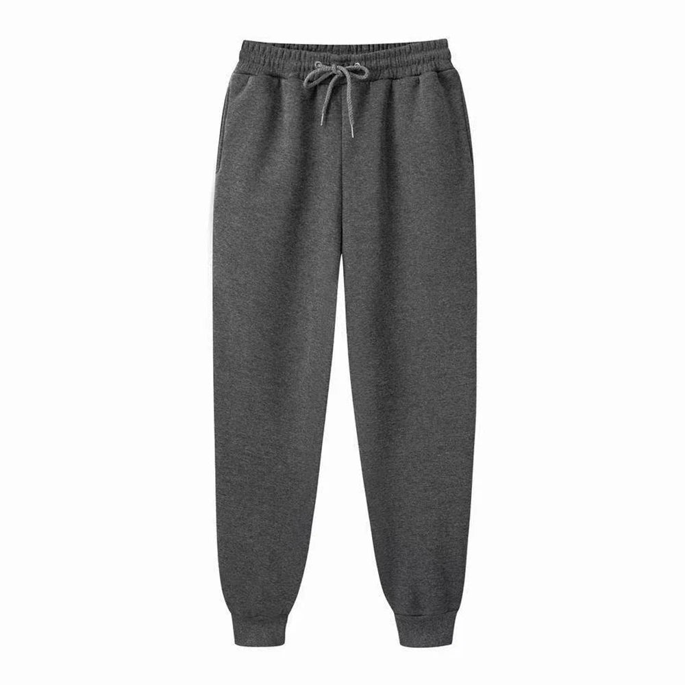 Men's Sweatpants - Spring Autumn Fleece Sport Pants with Drawstring & Pockets, Oversized Casual Trousers