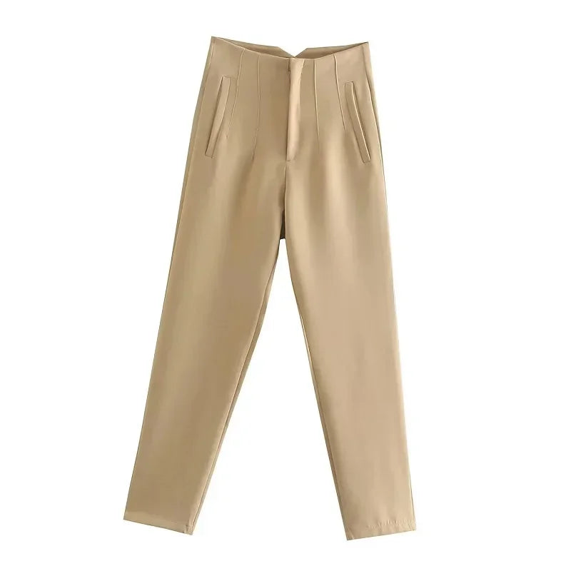 Women High Waist Office Pants - Fashion Formal Pencil Trousers for Workwear Business & Casual Outfits