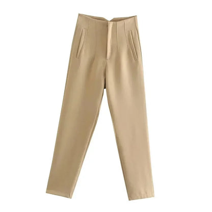 Women High Waist Office Pants - Fashion Formal Pencil Trousers for Workwear Business & Casual Outfits