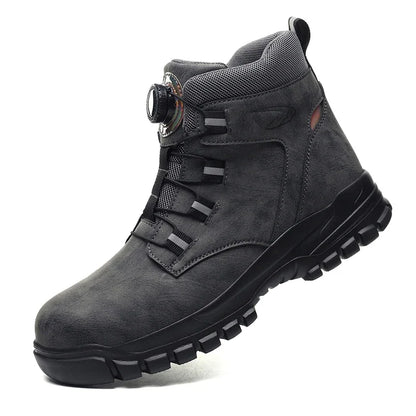 2024 Fashion Waterproof Security Work Boots – Protective Leather, Anti-Smash & Anti-Puncture Industrial Safety Shoes