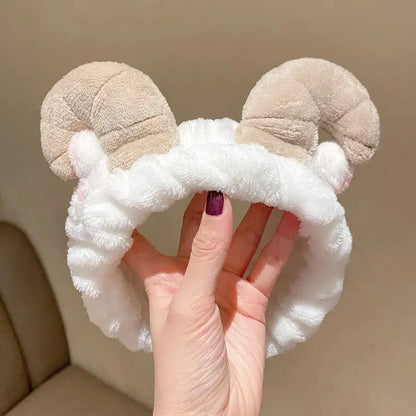 Sweet Coral Fleece Hair Bands: Elastic Bow Headbands for Women - Soft Wash Face Hairbands, Cute Hair Accessories