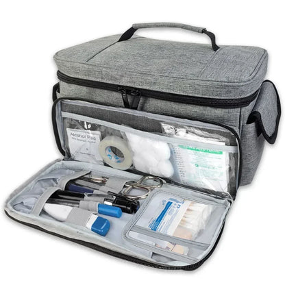 Travel First Aid Kit Bag — Multifunctional Medical Storage Organizer with Layered Medicine Boxes