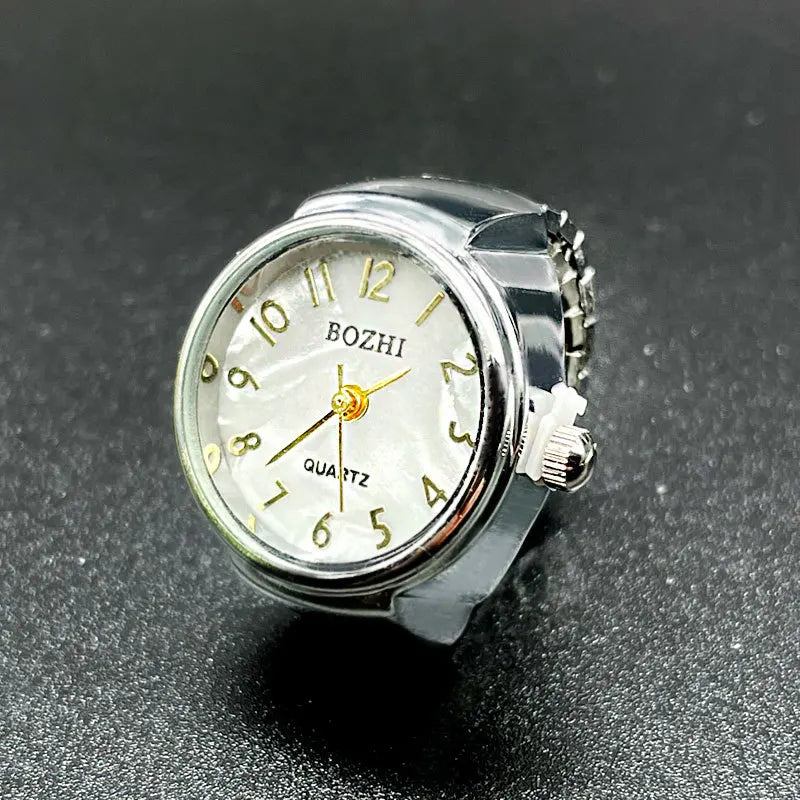 Kiss Jewelry Digital Quartz Finger Watch Ring – Mini Elastic Punk Style Clock Ring for Women, Men & Couple Teens Accessory