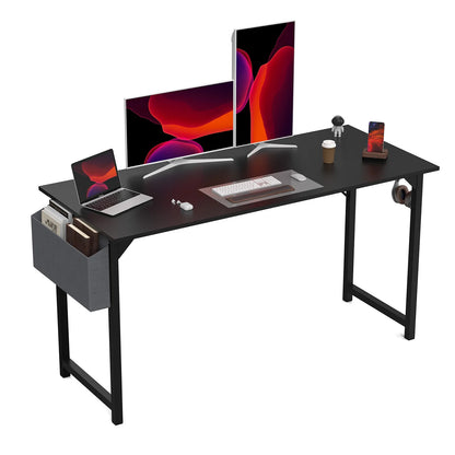 Computer Desk – Modern Compact Writing & Gaming Table with Side Bag, Headphone Hook, Easy Assembly