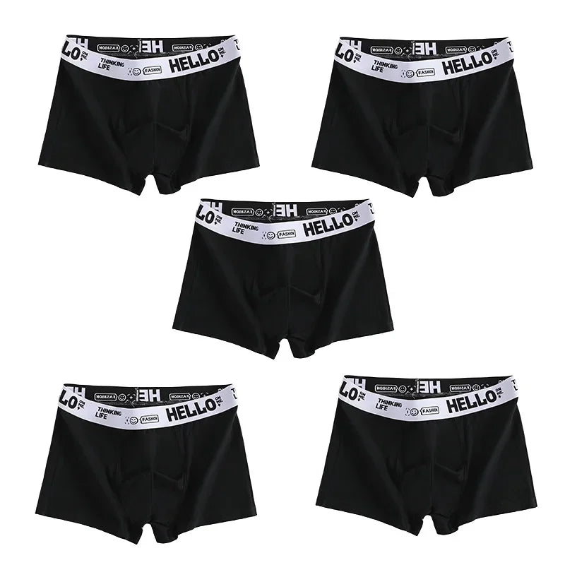 1/5PCS Men's Breathable Underwear – Comfy, Quick-Drying Stretchy Boxer Trunks, Sexy & Trendy Boxer Panties