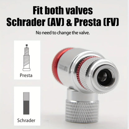 ThinkRider Mini CO2 Bike Pump - Aluminum Bicycle Inflator with Schrader & Presta Adapter