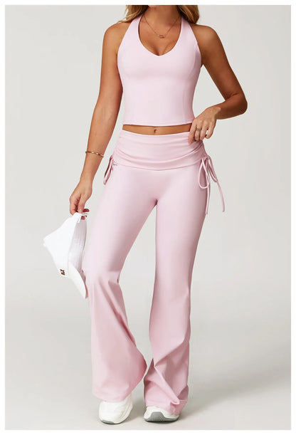 Women’s 2-Piece Tracksuit Yoga Set – High Waist Leggings & Sports Bra for Gym, Fitness & Athletic Wear