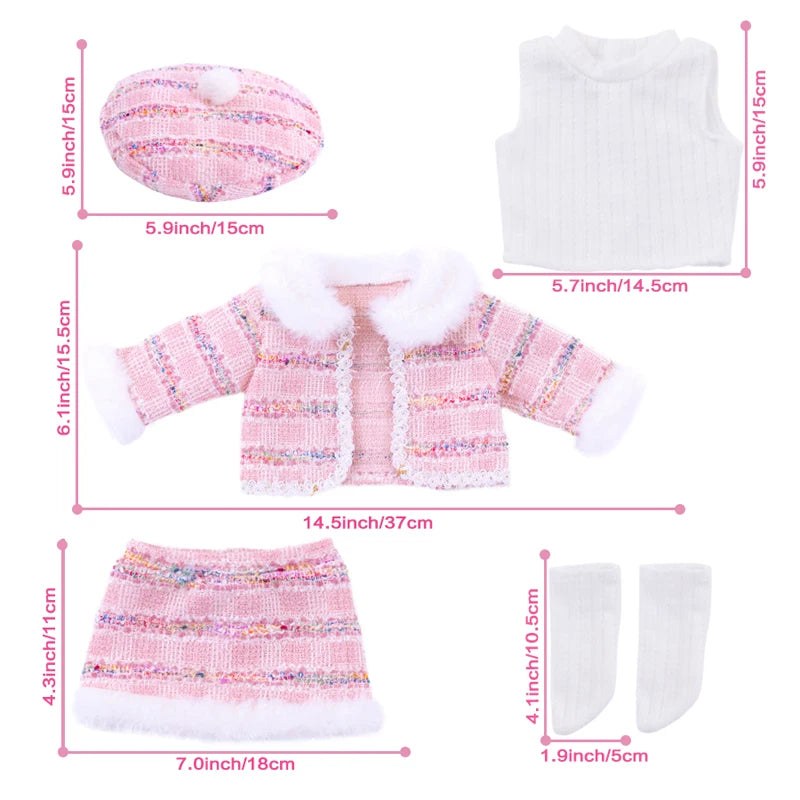 18-Inch Girl Doll Winter Coat — 43cm Baby Doll Jacket Outfit for Dressing