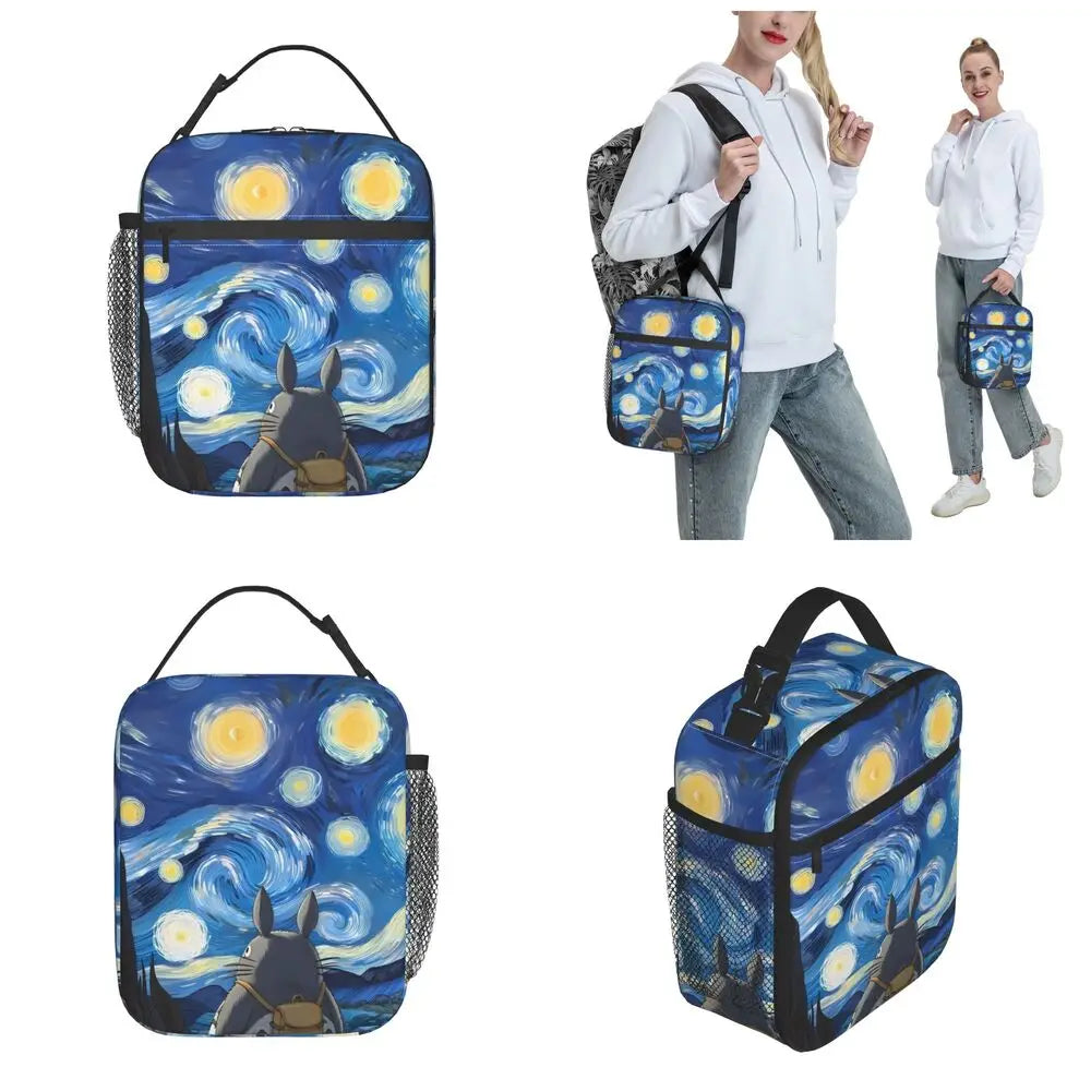 Totoro Miyazaki Anime Insulated Lunch Tote Bag – Portable Thermal Cooler for School & Office