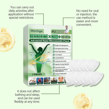 Berberine NAD+ 10-in-1 Microneedle Patch - Advanced Nano Microdart Daily Body Care Patch