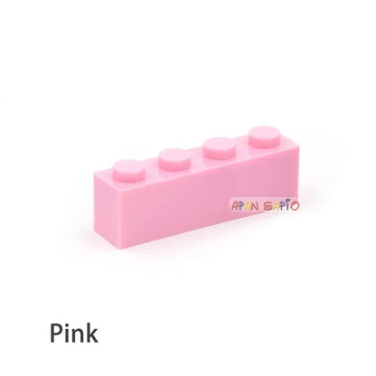 200pcs 1x4 Dot DIY Building Blocks - Educational Creative Brick Set Compatible with 3010 Bricks for Kids