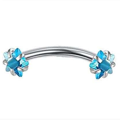 Crystal Curved Barbell Piercing Earrings – Daith, Helix, Tragus & Cartilage Body Jewelry Stud Ring