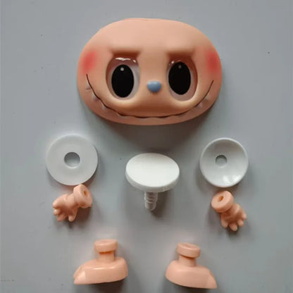 DIY Labubu Macaron Dolls Accessories – Vinyl Face & Hand Foot Blind Box with Switching Emotions