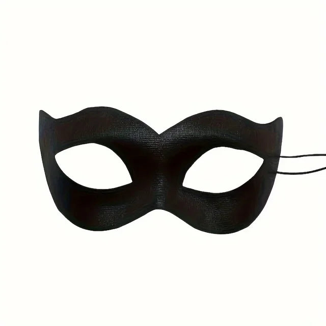 Adult Black PVC Masquerade Mask — Bat Bunny Party Mask for Men & Women, Carnival, Prom, and Costume Events