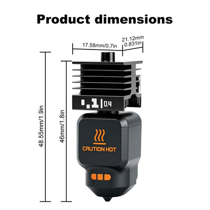 Bambu Lab P2S X2D Hotend Kit - High Quality Standard Flow Removable Nozzle 3D Printer Upgrade