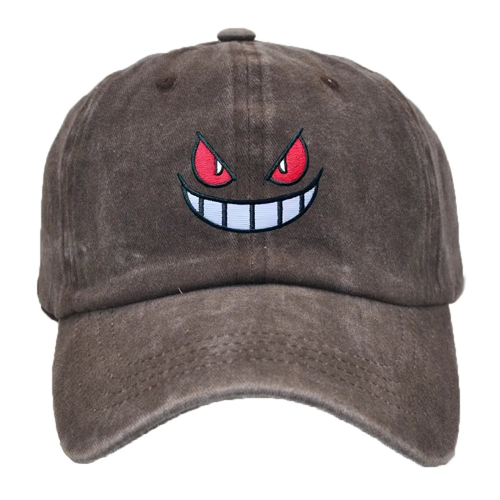 Anime Pokemon Gengar Baseball Cap — Adjustable Snapback Hip Hop Hat with Embroidery for Men & Women