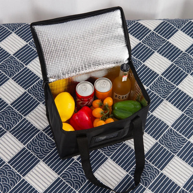 Insulated Thermal Cooler Bag — Large Drink & Food Storage Bag with Zipper, Chilled Lunch Box for Picnic & Meal Storage