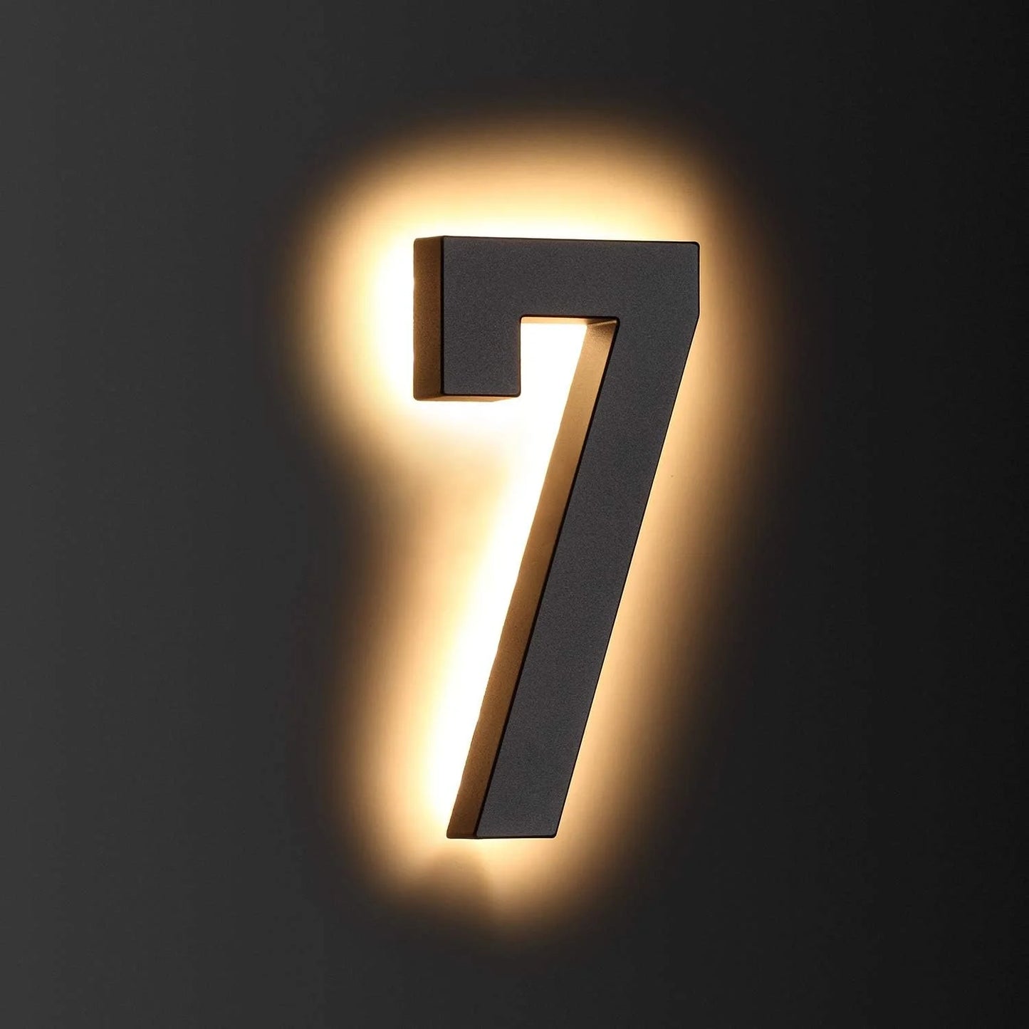 Illuminated Backlit LED House Numbers - Stainless Steel Floating Outdoor Address Sign with Durable Waterproof Finish