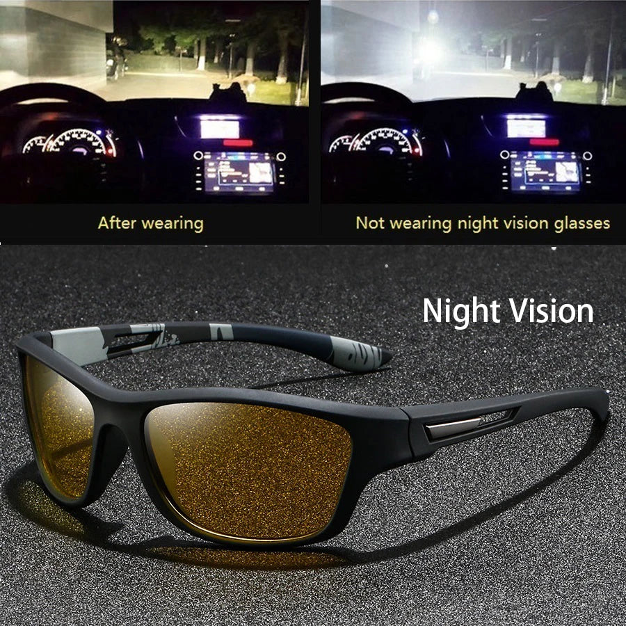 Vintage Square Frame Night Vision Glasses – Unisex Anti-Glare, Anti-Reflective UV400 Eyewear