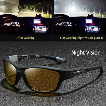 Vintage Square Frame Night Vision Glasses – Unisex Anti-Glare, Anti-Reflective UV400 Eyewear