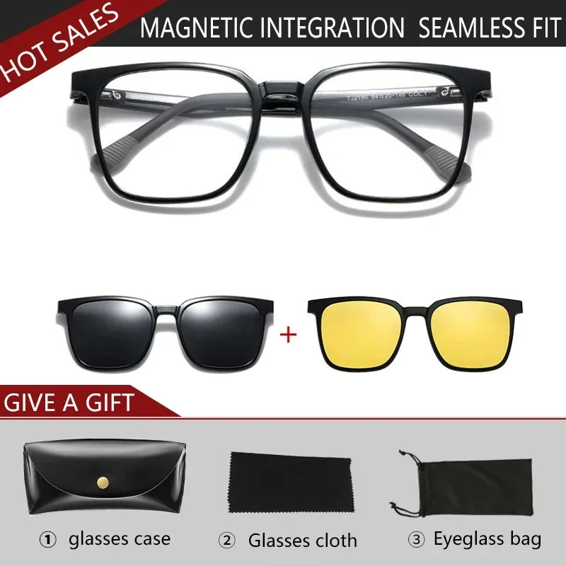 VICKY Magnetic Clip-On Myopia Glasses – Polarized Prescription Reading Sunglasses for Men & Women TJ2190